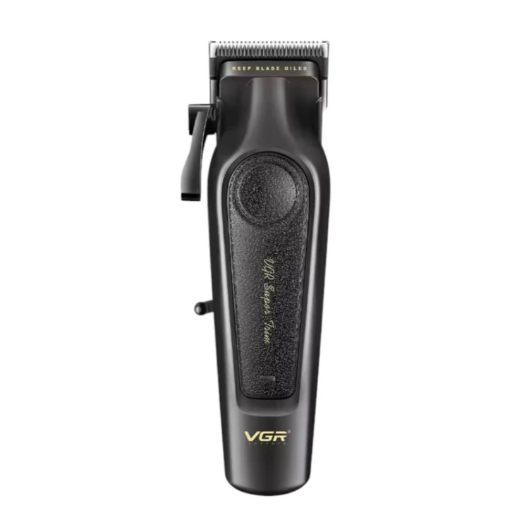 ماشین اصلاح موی سر و صورت شارژی وی جی ار مدل V-197 با تیغه استیل ضدزنگ، 6 شانه قابل تنظیم، اندازه اصلاح 0.2 میلیمتر، مناسب استفاده حرفهای و خانگی و آرایشگاهی