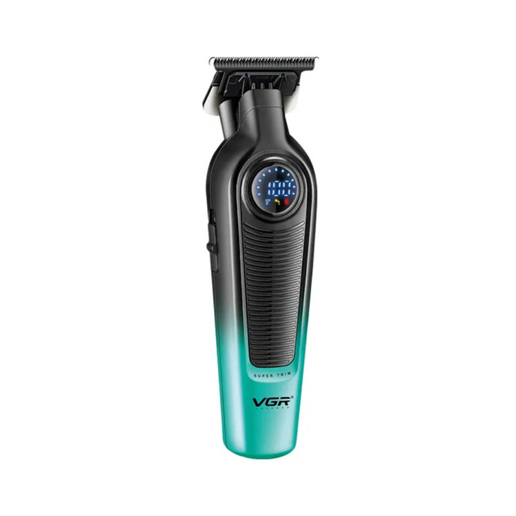 ماشین اصلاح موی سر و صورت شارژی وی جی ار مدل V-996 با تیغه سرامیک و تیتانیوم پیشرفته، باتری لیتیوم یون 2000 میلیآمپر، سرعت موتور 7000 دور در دقیقه، طراحی ارگونومیک، قابلیت اصلاح خشک و مرطوب، نمایشگر وضعیت باتری و اصلاح با شماره صفر