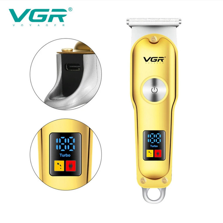 ماشین اصلاح موی سر و صورت وی جی ار مدل V-290 با تیغه استیل ضد زنگ، نمایشگر دیجیتال، قابلیت دو سرعته، منبع تغذیه برق و شارژ، سه شانه اصلاح 1 تا 3 میلیمتر، مدت زمان استفاده 120 دقیقه و شارژ 90 دقیقه