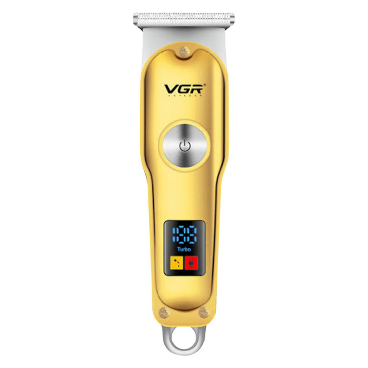 ماشین اصلاح موی سر و صورت وی جی ار مدل V-290 با تیغه استیل ضد زنگ، نمایشگر دیجیتال، قابلیت دو سرعته، منبع تغذیه برق و شارژ، سه شانه اصلاح 1 تا 3 میلیمتر، مدت زمان استفاده 120 دقیقه و شارژ 90 دقیقه