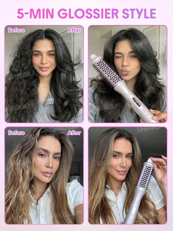 سشوار برسی بخاردار شیگلم مدل Hydra Shot Steam Blowout Brush Pro