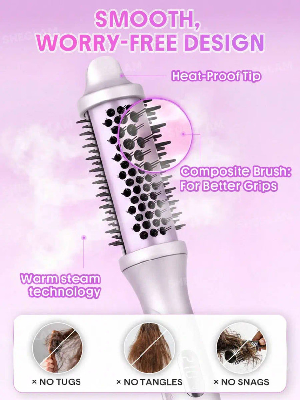 سشوار برسی بخاردار شیگلم مدل Hydra Shot Steam Blowout Brush Pro
