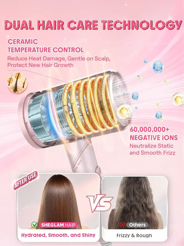 سشوار سهکاره تاشوی شیگلم (SHEGLAM Blowout Bliss Triple Threat)
