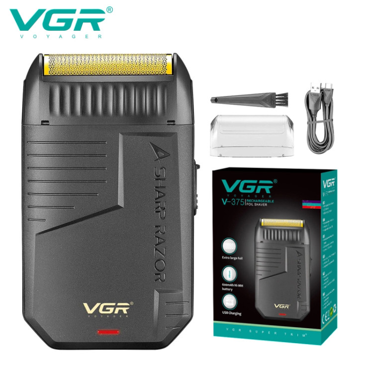 ماشین اصلاح وی جی آر مدل V-375 با تکنولوژی برش مستقیم و تیغه استیل ضد زنگ
