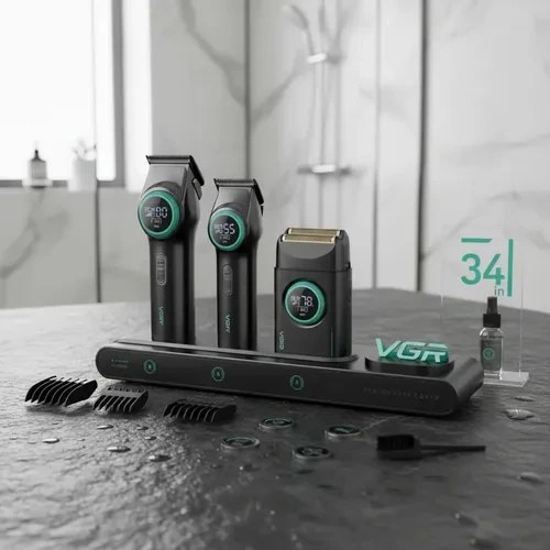 ست ماشین اصلاح وی جی آر مدل V-001Pro+977+377