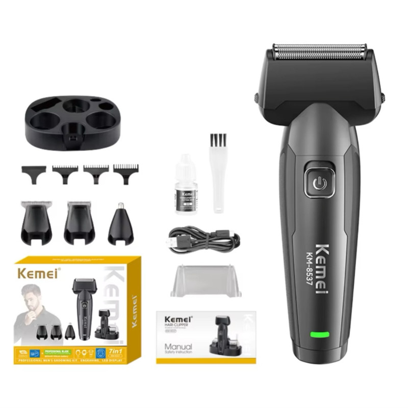 ست ماشین اصلاح موی صورت  و بدن شارژی کیمی مدل KM-8537
